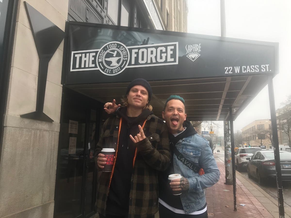 Alternative rock band Sleeping With Sirens has more than 3 million Facebook followers. Here were two band members visiting Jitters Coffee shop in January 2020 prior to their concert at The Forge. Now the music venue will close as of Halloween night.
