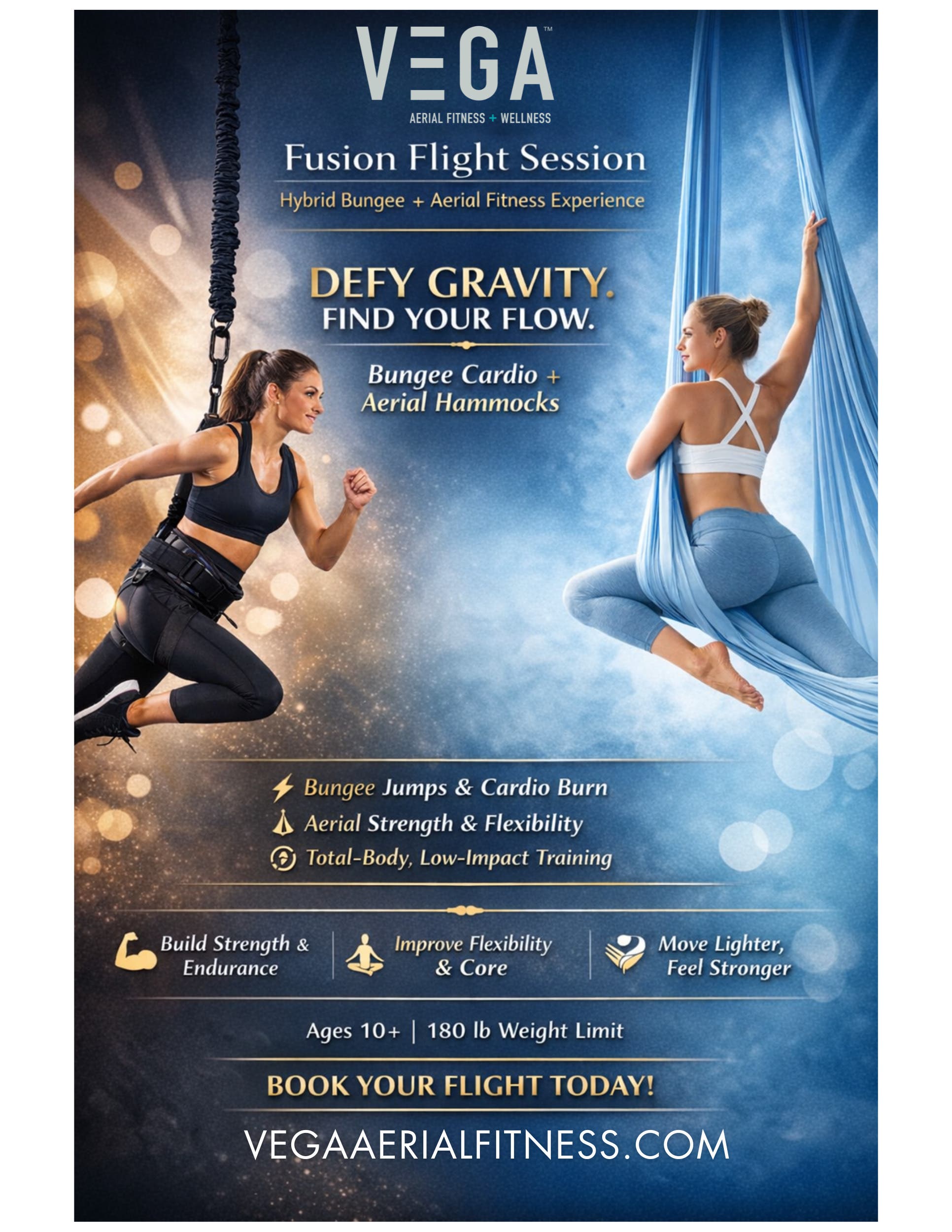 VEGA Fusion Flight Session (Hybrid Bungee Fitness + Aerial Fitness Experience) | 