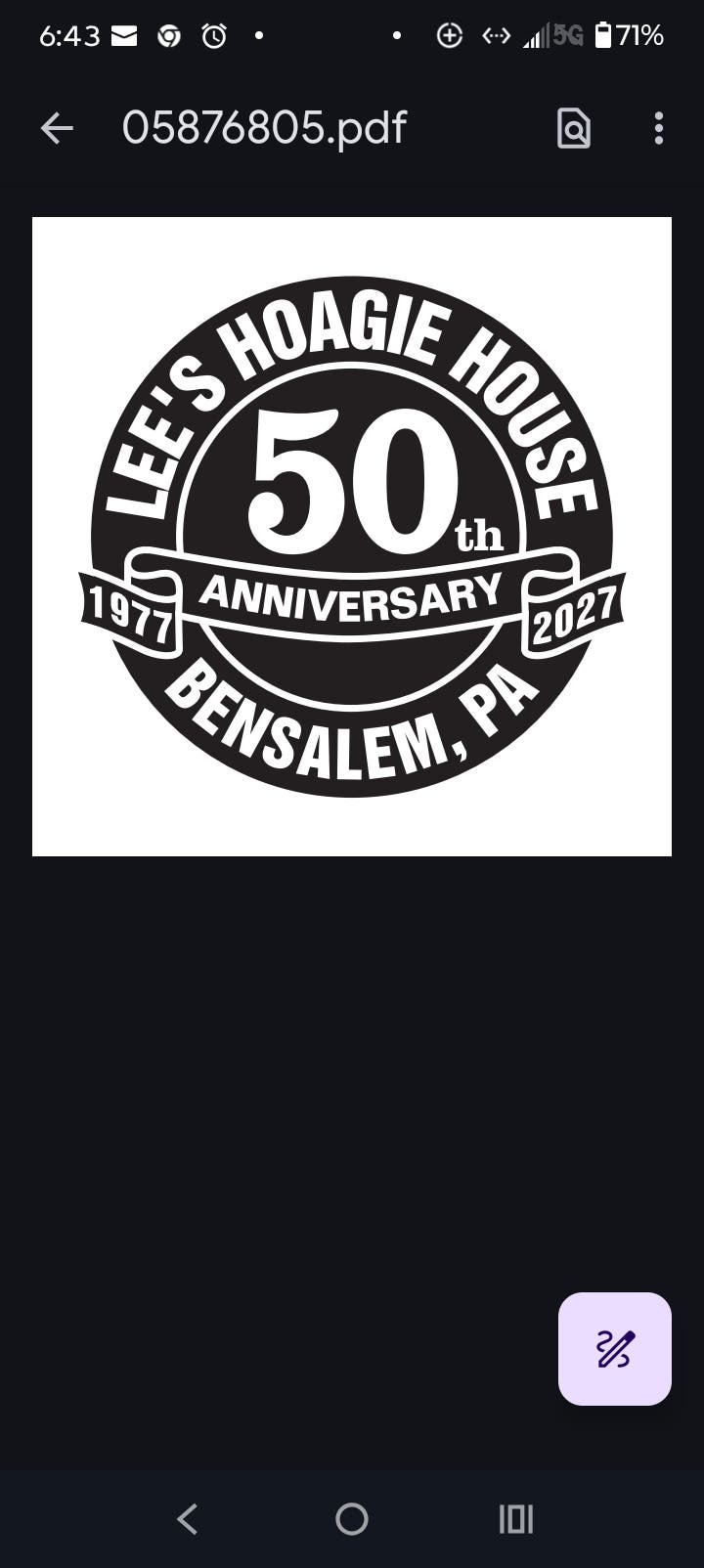 Lee's Hoagie House 50th Anniversary