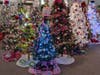 A view of some of the 2025 festive trees! 
Themes included:
 "Happy Birthday" 
 "Ice Cream"
"Whoville"
"Hogwarts" 
"Exploring Nature"