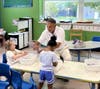 : Supervisor Saladino interacts with children at Variety Child Leaning Center during a recent tour of the school and recognition of the organization’s 60th anniversary.

