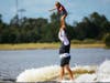 David Williams surfs doubles with daughter Lily in the impromptu Doubles Division.