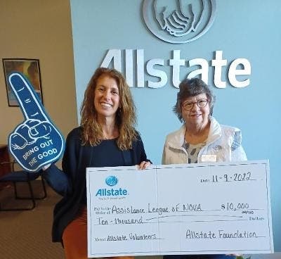 Christine Angles of Allstate and Judy Sutton of Assistance League