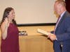 Lia Leone was sworn in for her first term as board of education trustee.