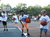 Children participating in last year’s basketball clinics with the Long Island Nets. 