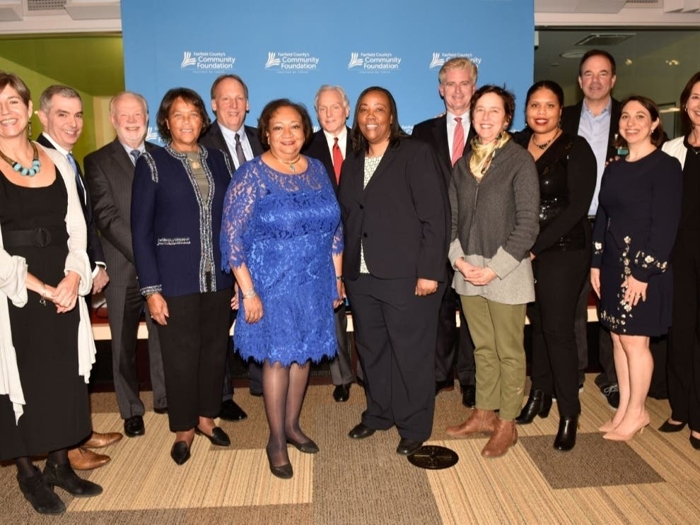 Members of Fairfield County’s Community Foundation and Hall of Fame honorees celebrate the 10th anniversary of FCCF’s Center for Nonprofit Excellence held at the Westport Library.