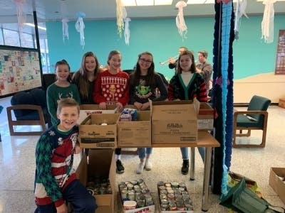 Students at Bel Air Middle School collected donations for food pantries recently.