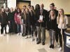Cherokee HS Principal Todd Miller stands with the school’s Chick-fil-A Leadership Academy students who proposed the idea of the MUST partnership food pantry.