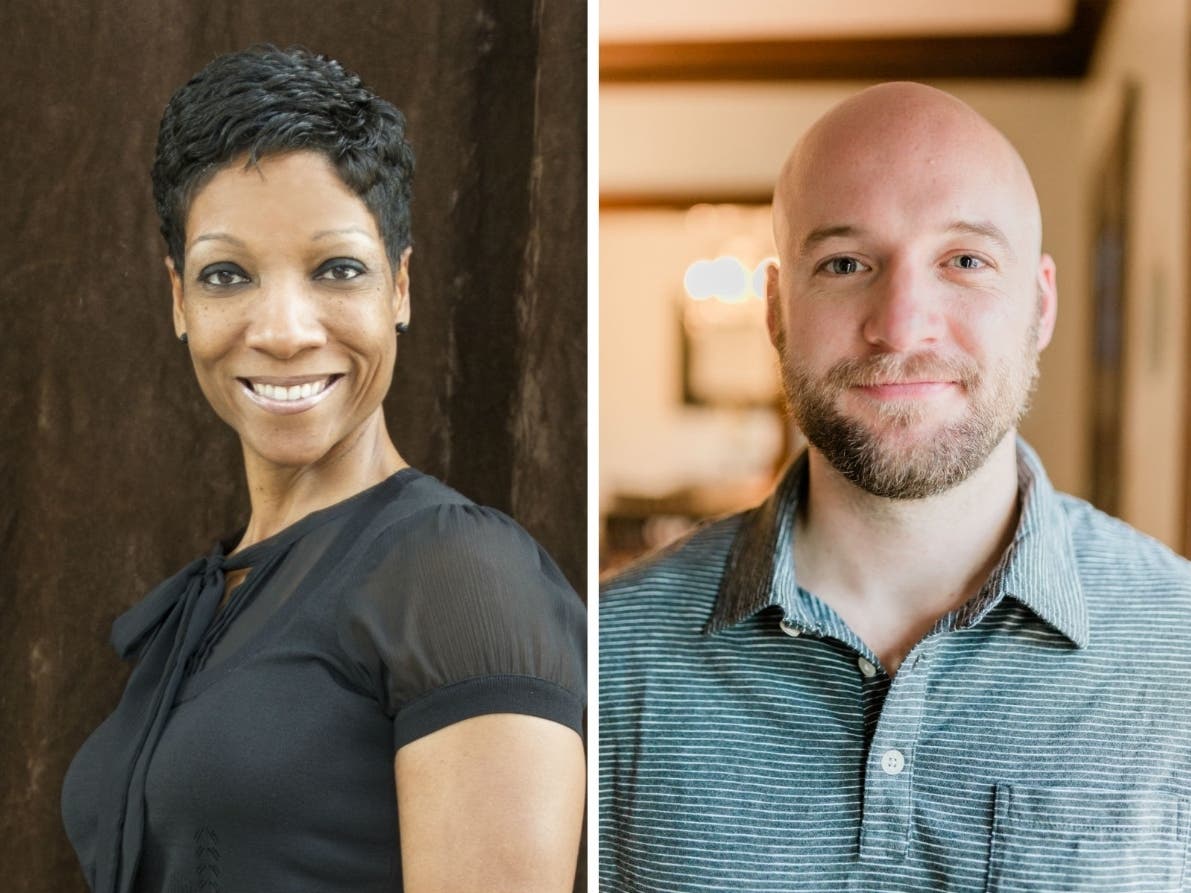 udrey Thompson, at left, regional ombudsman and program manager for Evanston's Long-Term Care Ombudsman Program, was appointed community services manager, and Interim Public Health Manager Greg Olsen was appointed public health manager.