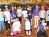 Lee Avenue students dressed in a variety of shirts designed to commemorate the 100th day.