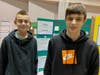 Eighth graders Justin Cettina, left, and Ryan D’Orio presented their project at the regional science competition which studied water from several different sources. 