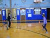 From left, Mandalay Elementary School students Sean Sutton and Perri Youngling participated in a Football Frenzy exercise during the school’s Turkey Trot.