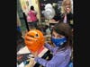 Third grader Juliana Hunt created her tiger balloon.