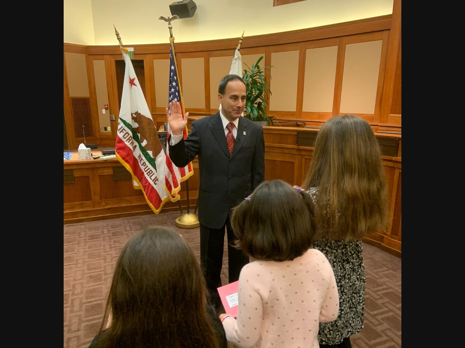 Mayor James Bozajian was sworn in in December.