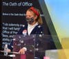 Ryleigh Busch, co-president of Corinne Figoski’s fifth grade class at Babylon Memorial Grade School, recited the U.S. Oath of Office and gave an inaugural address during the class’s recent “inauguration” ceremony.