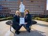 Supervisor Carpenter presented Hospital President Ruth Hennessey and staff with a Citation on behalf of the Islip Town Board, in recognition of their life-saving work during COVID.