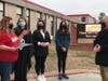 Suffolk County Legislator Tom Cilmi interviewed the school’s Grim Reaper, a SADD student volunteering to “strike” fellow students to highlight substance abuse awareness.