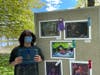 North Babylon students visited the Babylon Town Hall to view their winning pieces of art during a one-day outdoor show.