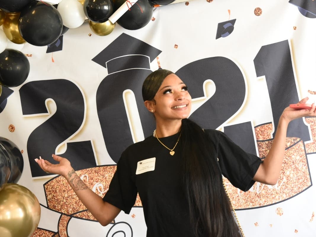 Nevaeh Hall was among five at-risk foster youth in Riverside County who celebrated their high school graduation last month.