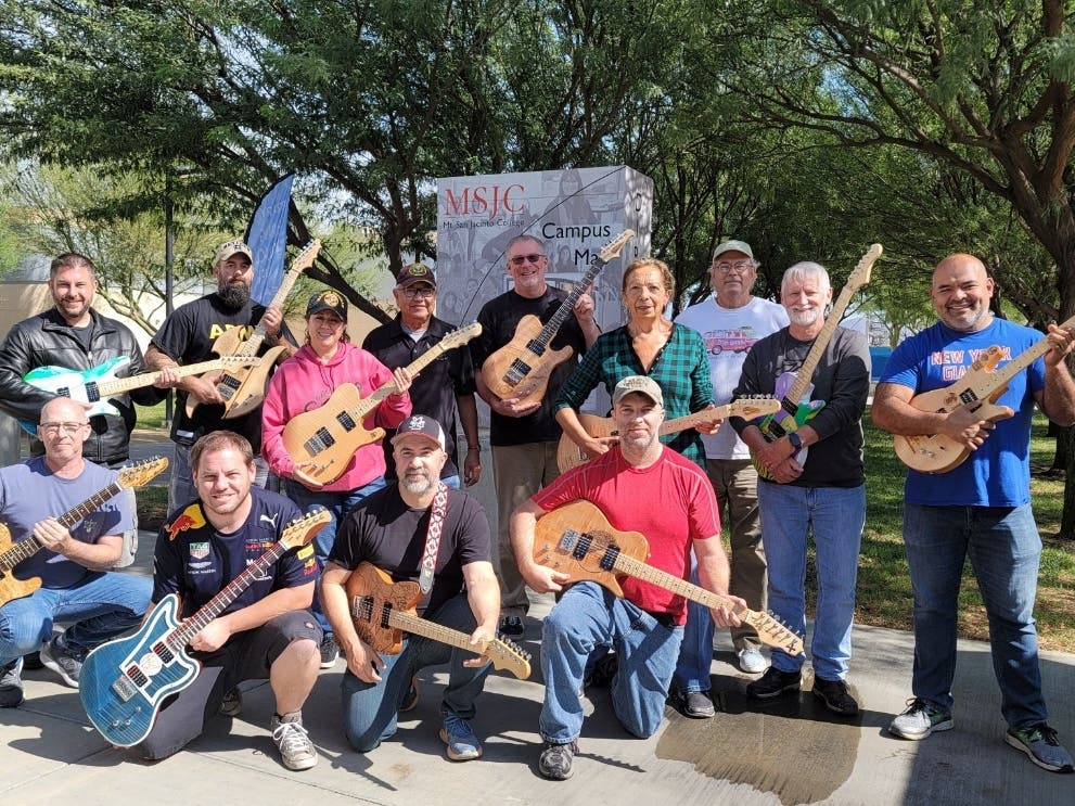 Mt. San Jacinto College (MSJC) faculty, administrators and classified professionals built guitars Oct. 22-24 as part of "Guitar Heroes Operation Twang" that supports veterans.