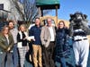 Jill Glassman, Director of Early Childhood Services; Chris Corvino, Associate Executive Director; Lauren Frary, Executive Director; Patrick McVerry, Sparky Lyle, Jen Prior, Sparkee.