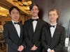 William Floyd High School NYSBDA Honors Band selections (left to right): Ian Hua, Justin Cooke and Kurtis Chamberlain.