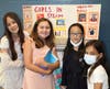 Grade 5 students from Mt. Horeb School Jasmine Gioia, Avery Carter, Evelyn Ouyang, and Mariam Sharipov impress the judges with their Capstone Presentation on Girls in Steam. 