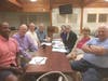 The Newtown Finance Committee. Around the table beginning on the left, members include: David Oxley, Richard Weaver, Jack Brod, George Skladany, Stuart Caplan, Dennis Fisher (Township Supervisors Liaison), Peg Dissinger, and Mark Boada.