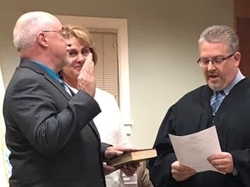 John Mack took the oath of office as Newtown Supervisor in January, 2018.