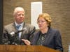 Summit Mayor Nora Radest speaks about Overlook’s achievement alongside city councilman Stephen Bowman