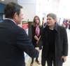 Atlantic Health System CEO Brian Gragnolati (L) welcomes Congressman Tom Malinowski to Overlook Medical Center.