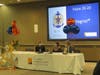 L-R, Overlook nurse leaders Deb Toresco and MaryPat Sullivan and Overlook president Alan Lieber listen to the call from Magnet officials