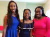Achievers program alumnae and current college students (from l-r) Aliyah Cunningham (Yale University), Jaela Dennis (FAMU) and Kenya Woodard (FIU)