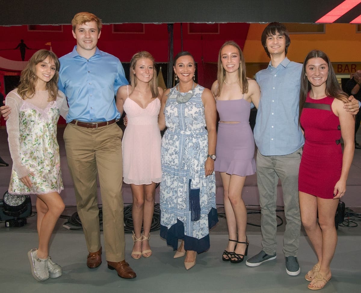 Circus Arts Conservatory Executive Vice-President/COO Jennifer Mitchell (center) with Jenna Wynne, Tommy Johnson, Kennedy Cameron, Reese Dennis, Walter Nord and Lila Watkins