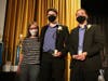 PV Band Boosters President Erin Page (left) with Jazz Band Louis Armstrong Award-winners Nicholas Butakow and Caleb McCue