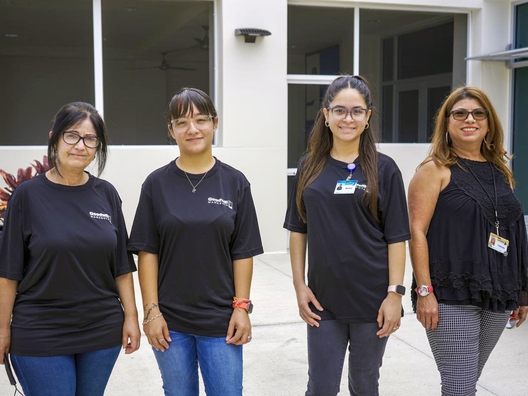 JobsPlus Language team members (from l-r) Yadir Olivar Perazaa, Alondra Delgado Ortega and Beatriz Ferrales Santiesteban with JobsPlus Language program manager Yolanda Garcia