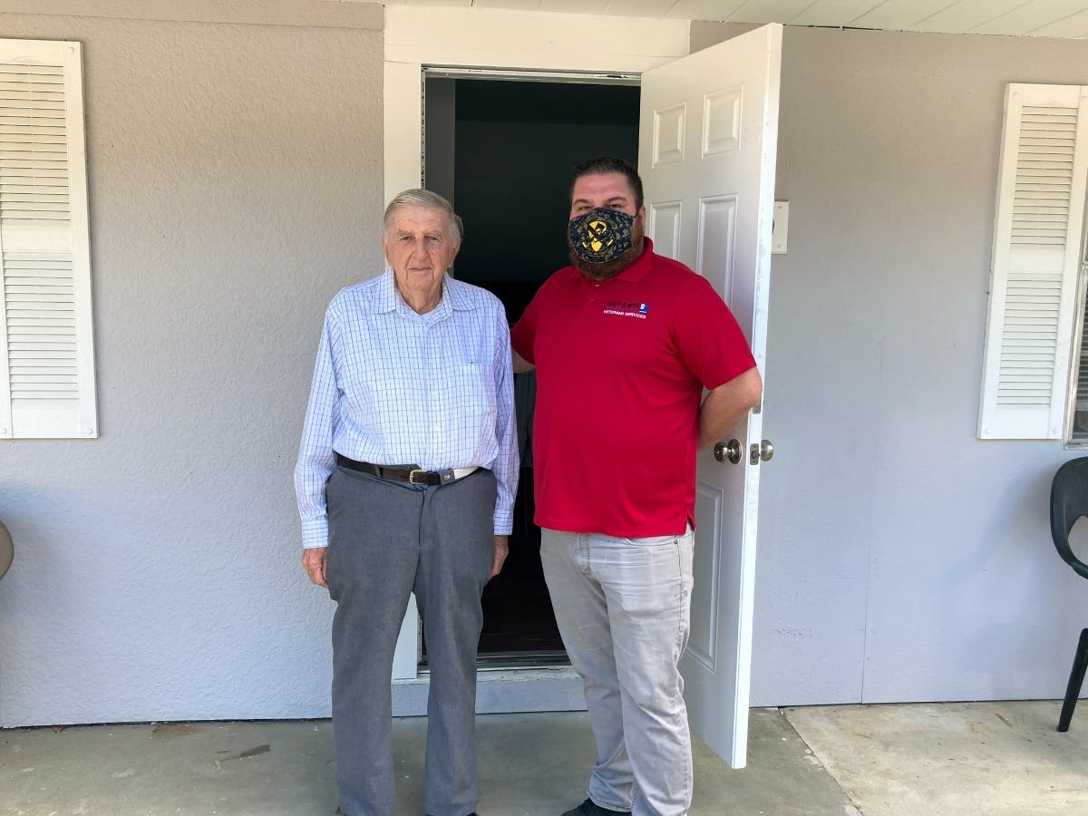 Veteran Tom Halliwell (left) with Todd Hughes, Goodwill’s Veterans Services Program manager