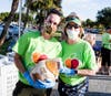 AFFB board member Terri Vitale (left) and Lorraine Vitale helped distribute turkeys at Van Wezel in 2020