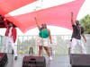 Popular WBTT artists (from l-r) Raleigh Mosely II, Ariel Blue and Derric Gobourne Jr. performed as “R.A.D.” during WBTT’s Juneteenth Arts Festival 
