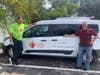 Operations team members Ryan Beaman (left) and Ronnie Coats left for Tallahassee the day after the storm to assist sister food bank Second Harvest of the Big Bend with emergency response efforts in northern Florida