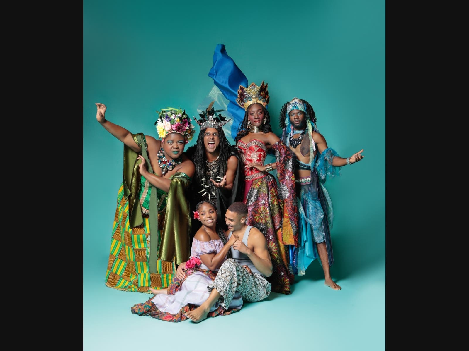 Performing in WBTT’s production of ‘Once On This Island’ are (clockwise from top left) Tarra Conner Jones, Lee Hollis Bussie, Jazzmin Carson, Raleigh Mosely II, Jermarcus Riggins and Ilexis Holmes