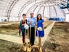 (From l-r) CAC founders Dolly Jacobs and Pedro Reis with Jennifer Mitchell, who is the new CEO & President; photo taken during the 2018 groundbreaking for the Sailor Circus Arena renovation campaign