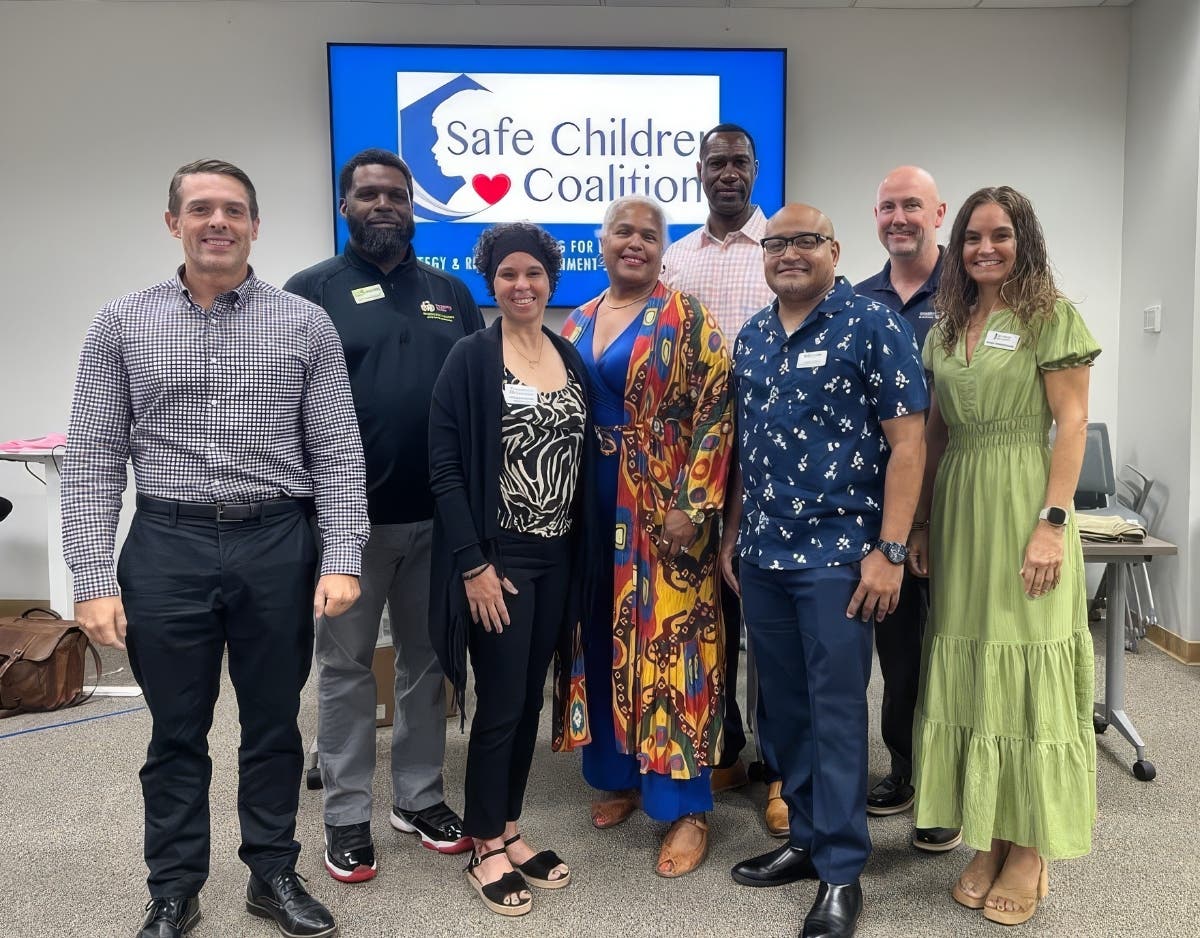Participants at the Fatherhood Initiative partner meeting included (from l-r) Sean Staffieri (SCC), Curtis Hayes, Elizabeth Sierra, Jerri Sutton, Aaron Bellamy (SCC), Ralph Batista, Matthew Parkinson, and Tonia Hutchinson (SCC)