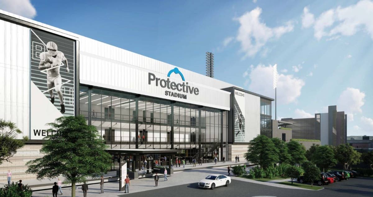 Protective Life has naming rights to the new downtown stadium.