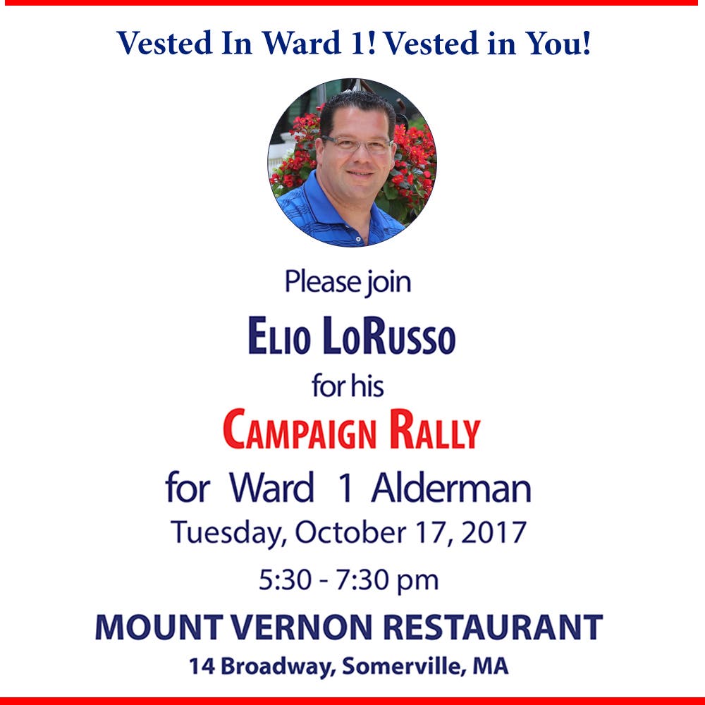 Vote Elio LoRusso for Ward 1 Alderman Somerville MA