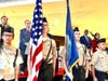 Members of Sterling High School ROTC present colors at the Fallen Comrade Ceremony at Voorhees Town Center. 