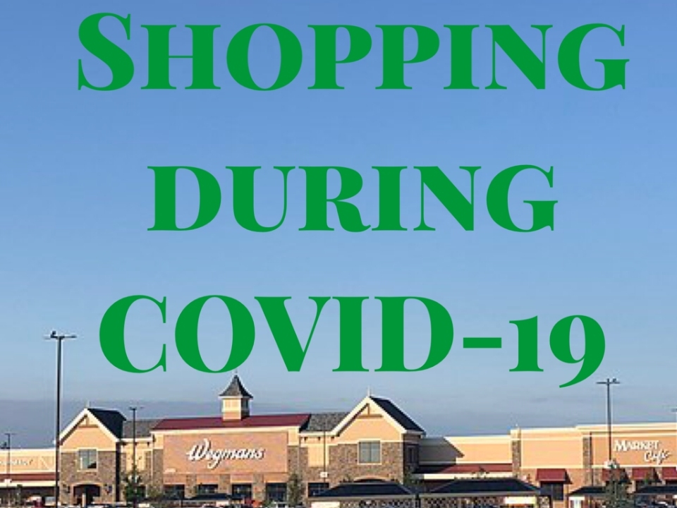 A picture of a Wegmans, with "Shopping During COVID-19" over it.