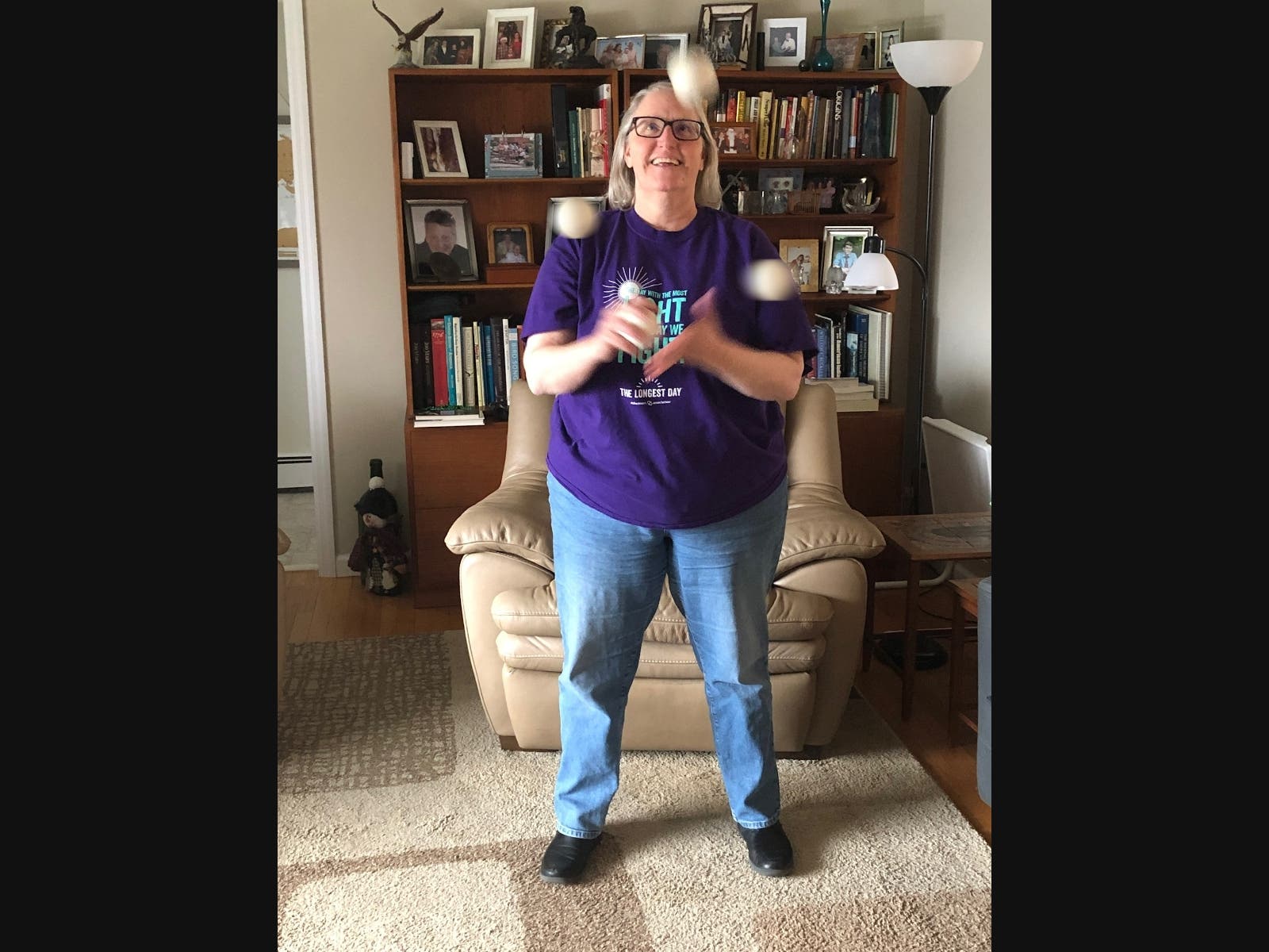 Nicole Gorski gives a figurative picture of her ability to juggle multiple events as the manager of The Longest Day.