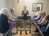 Residents gathered with Mackenna to learn all about the basics of ballet. 