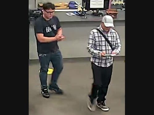 The pair is accused of stealing phones and credit cards from a store in the Crystal Mall and other stores in neighboring towns.